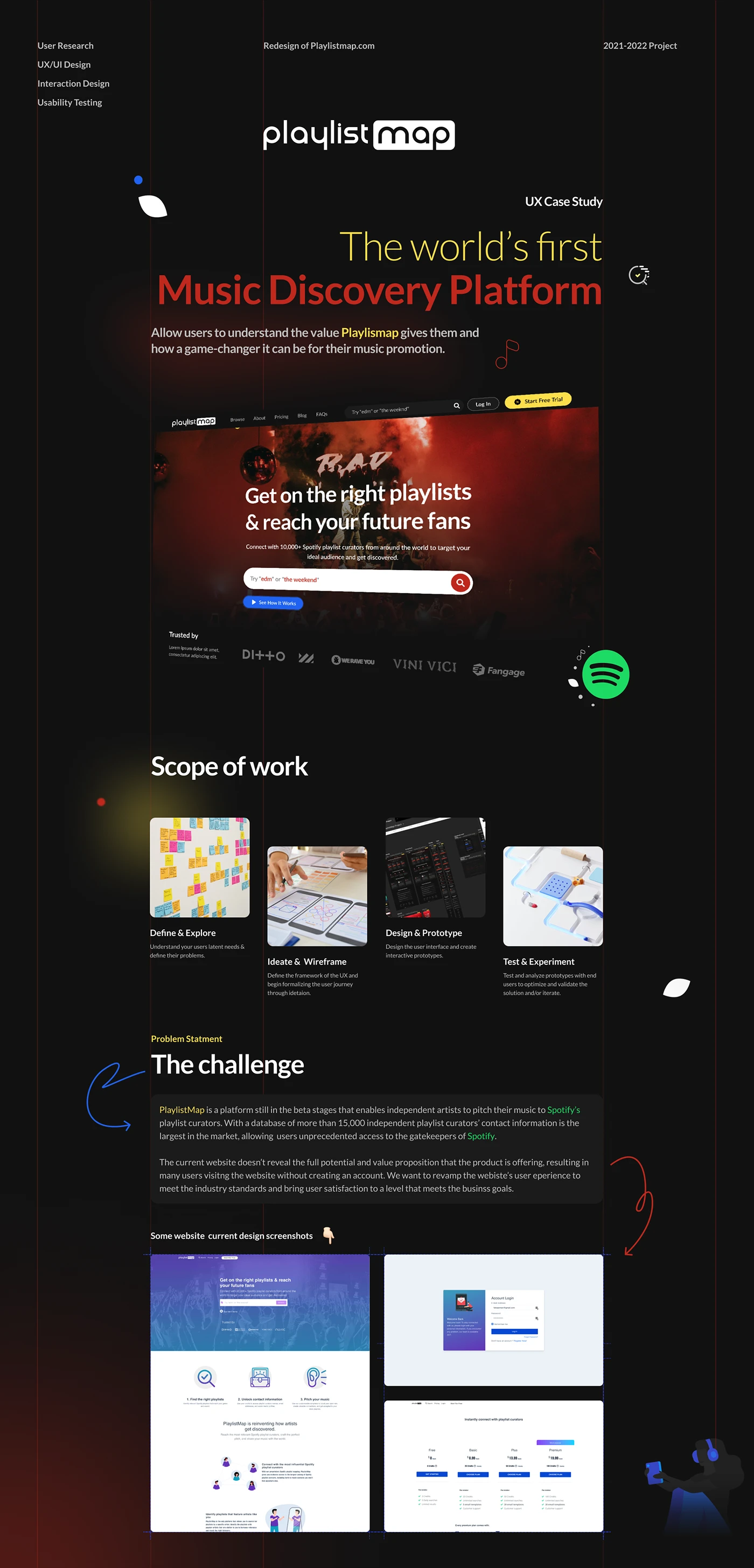 PlaylistMap case study opening: scope of work and the challenge